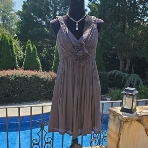 Boston Proper Elegant Coffe Color Dress